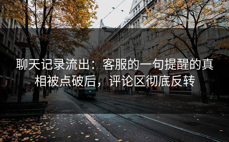 聊天记录流出：客服的一句提醒的真相被点破后，评论区彻底反转